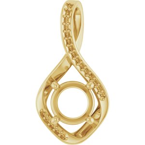 10K Yellow Gold 7.4 mm Round Pendant Mounting – image 2