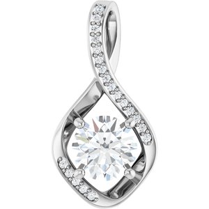 14K X1 White Gold 7.4 mm Round Pendant Mounting