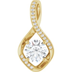 18K Yellow Gold 7.4 mm Round Pendant Mounting