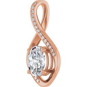 14K Rose Gold 9x7 mm Oval Pendant Mounting – image 3