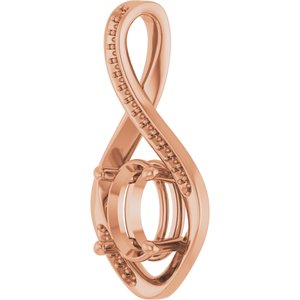 14K Rose Gold 9x7 mm Oval Pendant Mounting – image 4