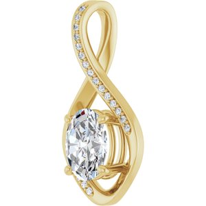 18K Yellow Gold 9x7 mm Oval Pendant Mounting – image 3