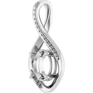 Platinum 9x7 mm Oval Pendant Mounting – image 4