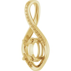 18K Yellow Gold 9x7 mm Oval Pendant Mounting – image 4