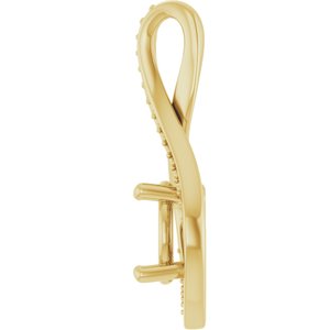 10K Yellow Gold 8 mm Round Pendant Mounting – image 6