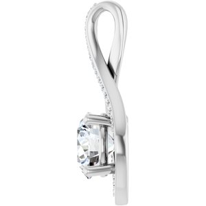18K White Gold 8 mm Round Pendant Mounting – image 5
