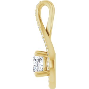14K Yellow Gold 6x6 mm Cushion Pendant Mounting – image 5