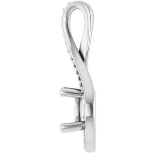 Sterling Silver 6x6 mm Cushion Pendant Mounting – image 6