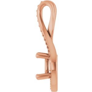 10K Rose Gold 6x6 mm Cushion Pendant Mounting – image 6