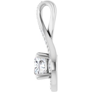 18K White Gold 6x6 mm Cushion Pendant Mounting – image 5