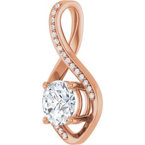 10K Rose Gold 7.4 mm Round Pendant Mounting – image 3