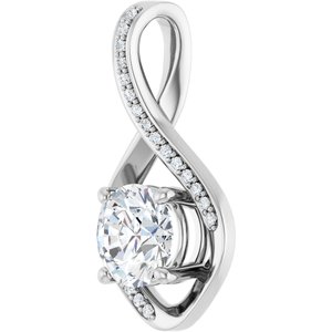 18K White Gold 7.4 mm Round Pendant Mounting – image 3