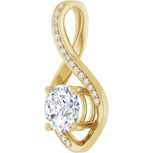 10K Yellow Gold 7.4 mm Round Pendant Mounting – image 3