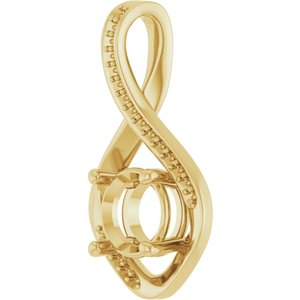 10K Yellow Gold 7.4 mm Round Pendant Mounting – image 4