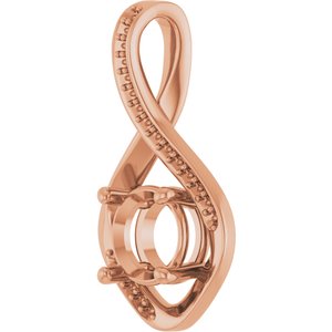 10K Rose Gold 7.4 mm Round Pendant Mounting – image 4