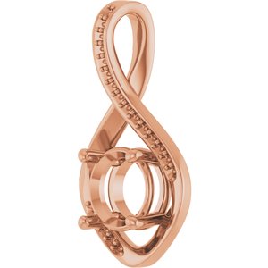 18K Rose Gold 8 mm Round Pendant Mounting – image 4
