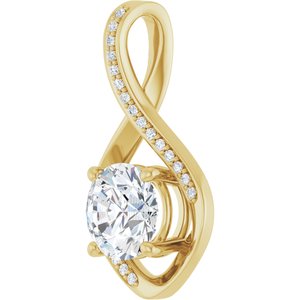18K Yellow Gold 8 mm Round Pendant Mounting – image 3