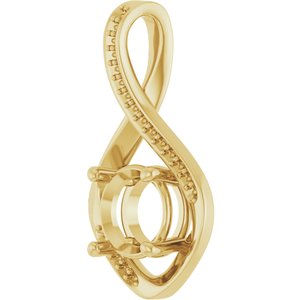 10K Yellow Gold 8 mm Round Pendant Mounting – image 4