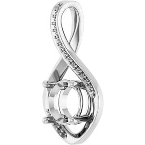 Platinum 8 mm Round Pendant Mounting – image 4