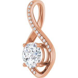 18K Rose Gold 8 mm Round Pendant Mounting – image 3