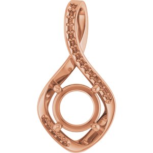 10K Rose Gold 8 mm Round Pendant Mounting – image 2