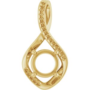 10K Yellow Gold 8 mm Round Pendant Mounting – image 2