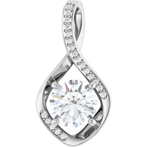 18K White Gold 8 mm Round Pendant Mounting