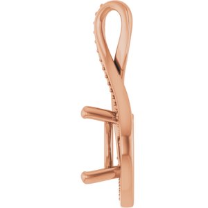 10K Rose Gold 10x10 mm Cushion Pendant Mounting – image 6
