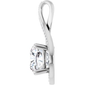14K X1 White Gold 10x10 mm Cushion Pendant Mounting – image 5