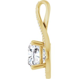 14K Yellow Gold 10x10 mm Cushion Pendant Mounting – image 5