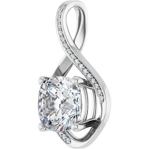 Continuum Sterling Silver 10x10 mm Cushion Pendant Mounting – image 3