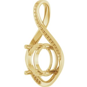10K Yellow Gold 12 mm Round Pendant Mounting – image 4