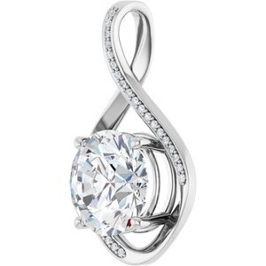 14K X1 White Gold 12 mm Round Pendant Mounting – image 3