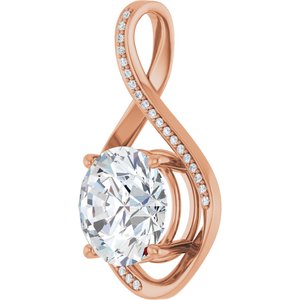 14K Rose Gold 12 mm Round Pendant Mounting – image 3