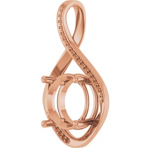 14K Rose Gold 12 mm Round Pendant Mounting – image 4
