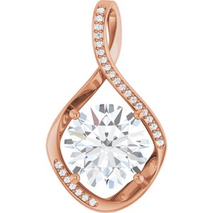 10K Rose Gold 12 mm Round Pendant Mounting