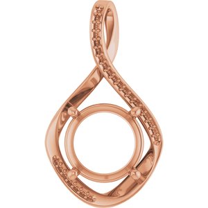 14K Rose Gold 12 mm Round Pendant Mounting – image 2