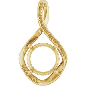 10K Yellow Gold 12 mm Round Pendant Mounting – image 2