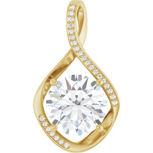 10K Yellow Gold 12 mm Round Pendant Mounting