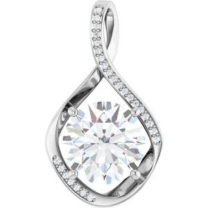 10K White Gold 12 mm Round Pendant Mounting