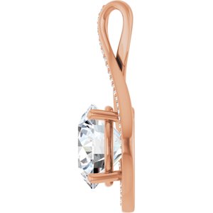 14K Rose Gold 12 mm Round Pendant Mounting – image 5