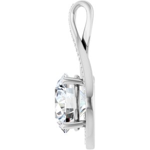10K White Gold 12 mm Round Pendant Mounting – image 5