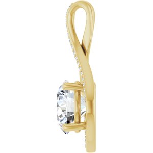 18K Yellow Gold 9.4 mm Round Pendant Mounting – image 5