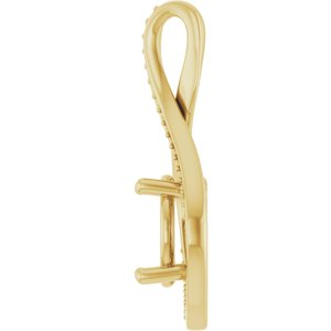 14K Yellow Gold 9.4 mm Round Pendant Mounting – image 6