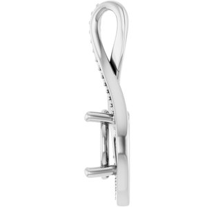 14K X1 White Gold 9.4 mm Round Pendant Mounting – image 6