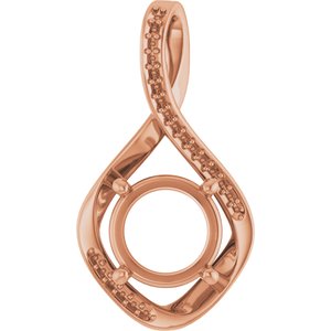 14K Rose Gold 9.4 mm Round Pendant Mounting – image 2