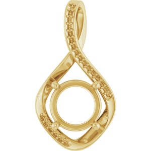 18K Yellow Gold 9.4 mm Round Pendant Mounting – image 2