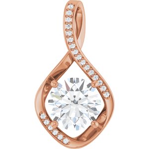 18K Rose Gold 9.4 mm Round Pendant Mounting