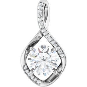 14K X1 White Gold 9.4 mm Round Pendant Mounting
