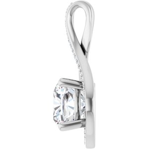 Sterling Silver 9x9 mm Cushion Pendant Mounting – image 5